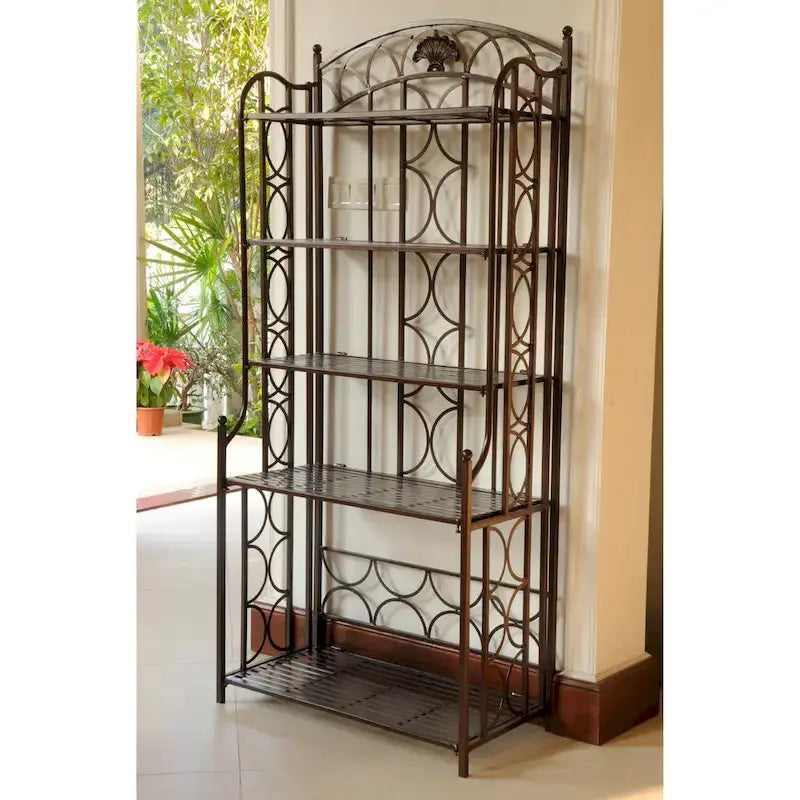 Mandalay 5-Tier Iron Baker’s Rack Industrial Kitchen Shelving