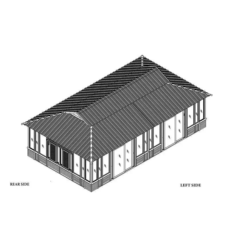 26 ft W × 15.5 ft D Solid Wood Patio Gazebo Rustic Outdoor Garden Structure