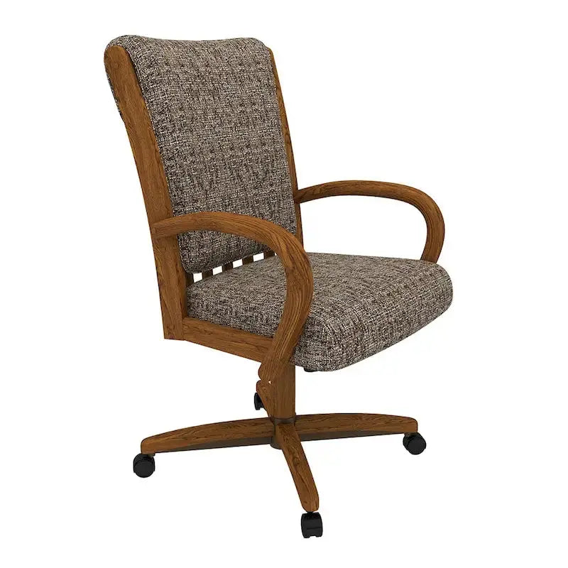 Chromcraft Darell Caster Dining Chair Chestnut-Finished Task Chair with Smooth Mobility