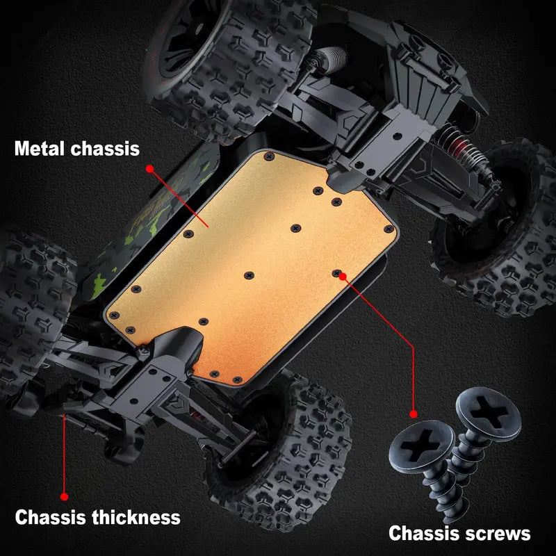 WIAORCHI 1/16 Scale Brushless RC Car 42 MPH High-Speed Off-Road Vehicle with Dual Batteries