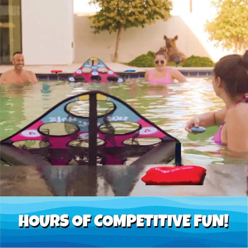 Floating Pool Game Combines Stone Skipping & Cornhole for Fun in Water, Lakes or Pools