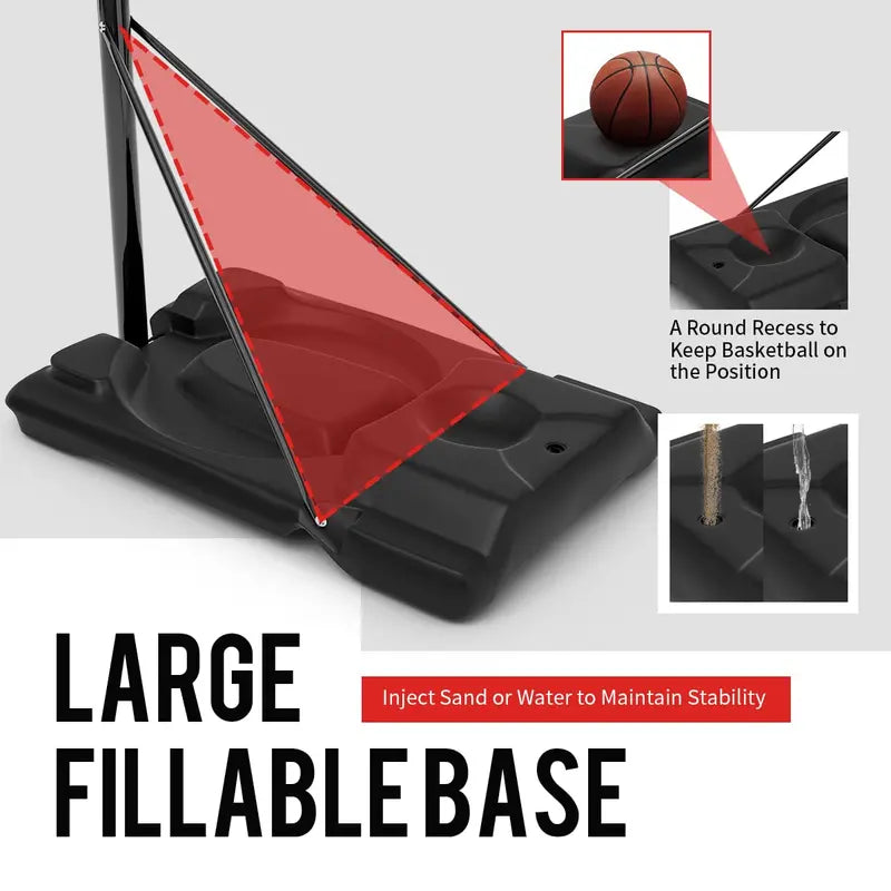 Lightweight Outdoor Basketball Hoop Easy-Setup Portable Goal for Driveways and Backyards