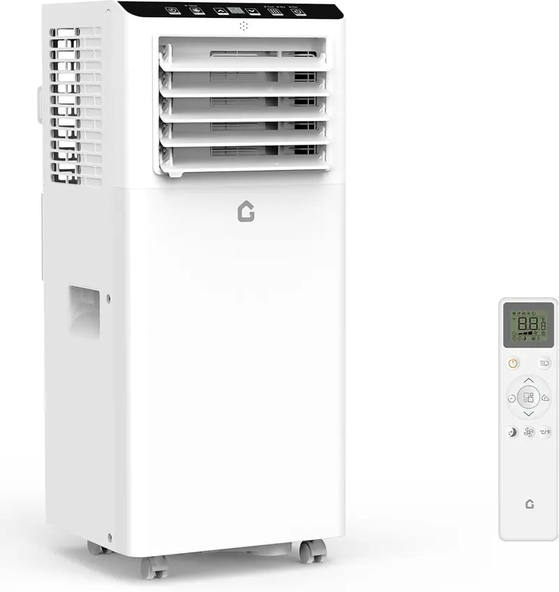8,000 BTU Portable Air Conditioner: 3-in-1 Cooling, Dehumidifying & Fan Modes, 24H Timer & Easy-Install Kit for Rooms up to 350 Sq. Ft.