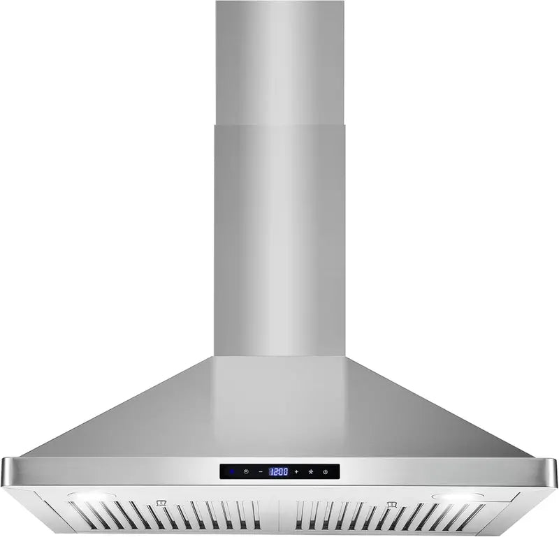 COSMO Vista Collection 30-Inch Wall-Mount Range Hood 380 CFM, Touch Controls, Ducted Design