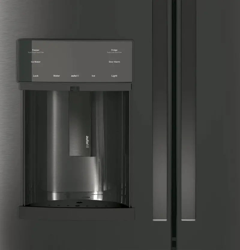 PFE28KBLTS French Door Refrigerator 36-Inch, Black Stainless Steel, Advanced Cooling System