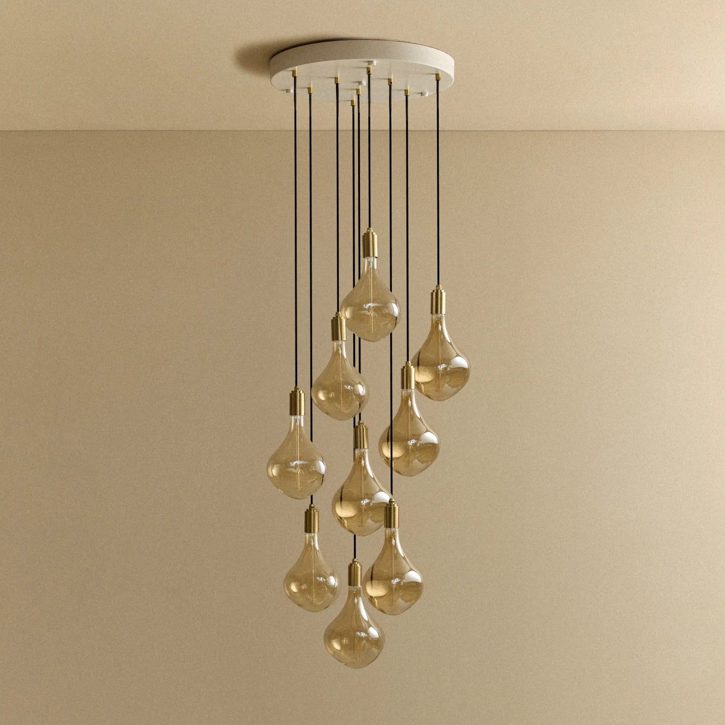 Nine Pendant in Brass + Voronoi II