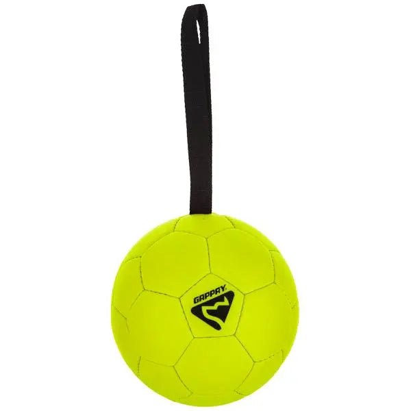 Gappay Leather Soccer Ball Tug Toy with Handle, 6.25″ Diameter, Adjustable Firmness, Organic Leather