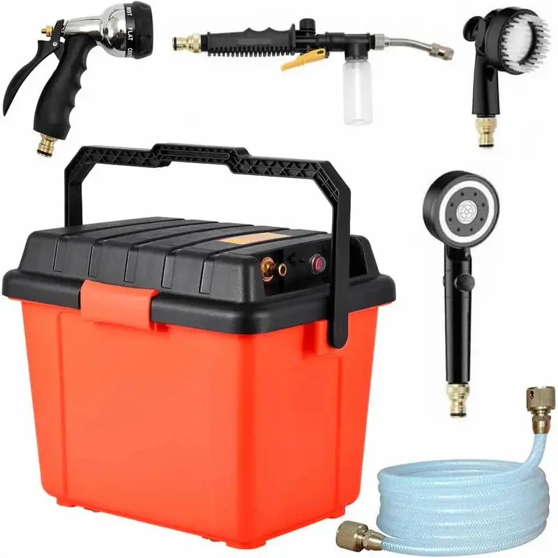 6.6-Gallon Portable Outdoor Shower High-Pressure Battery-Powered System
