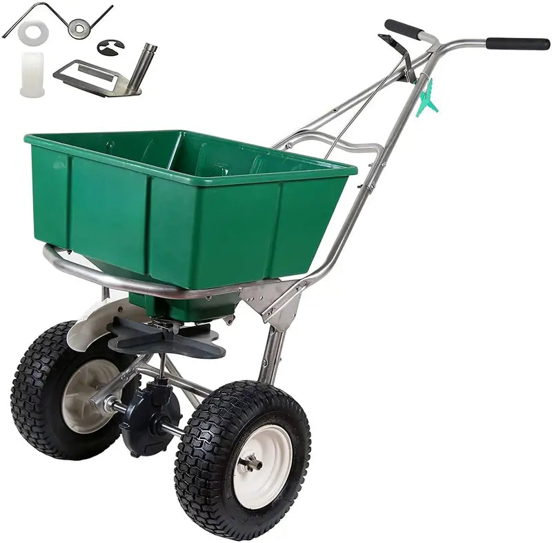 High-Wheel Walk-Behind Fertilizer Spreader with Agitator Repair Kit (2-Piece Bundle)