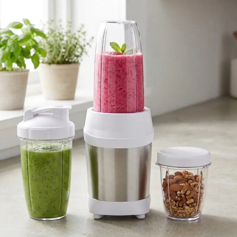 High-Power 1200W Smoothie & Food Prep Blender Ice-Crushing, 3-Cup Portable Design