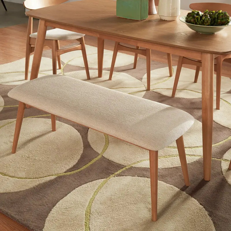 Weston Home Chelsea Upholstered Bench, Beige