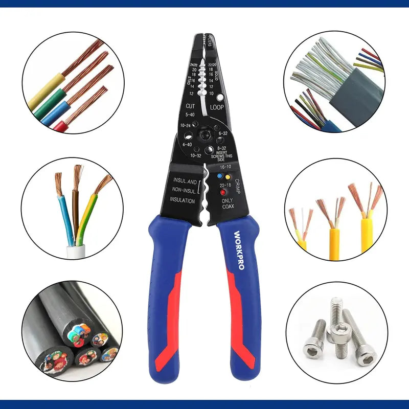WORKPRO 8″ Multi-Function Wire Stripper/Cutter/Crimper Tool
