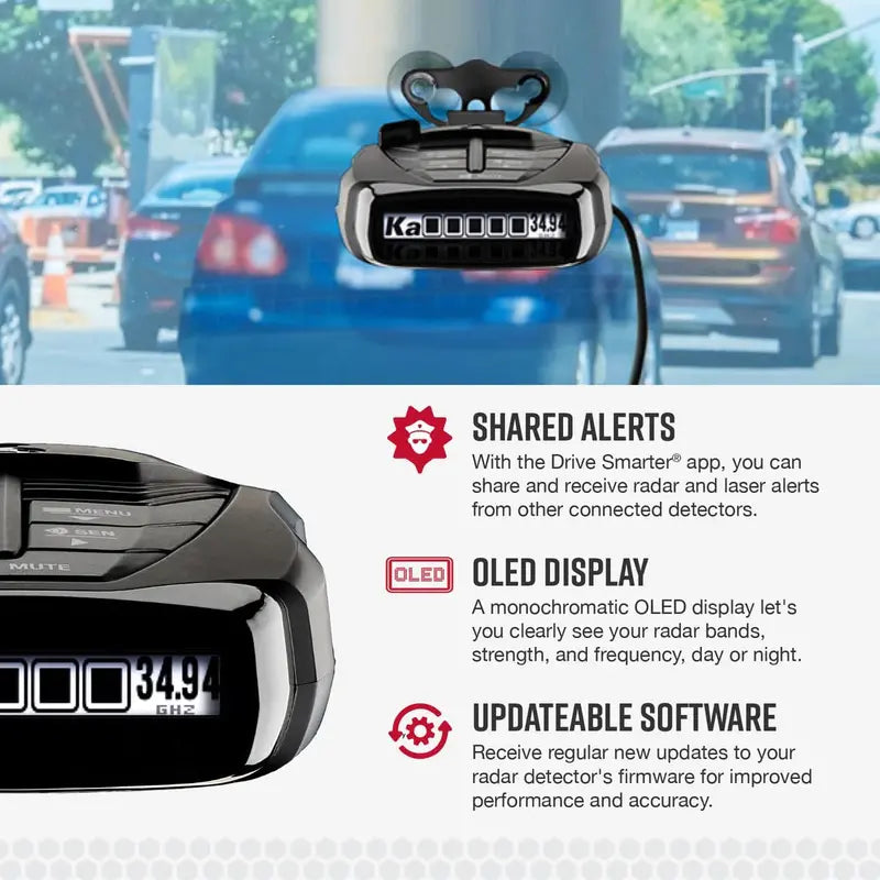 Cobra RAD 480i Laser Radar Detector with 360° Detection & App Connectivity