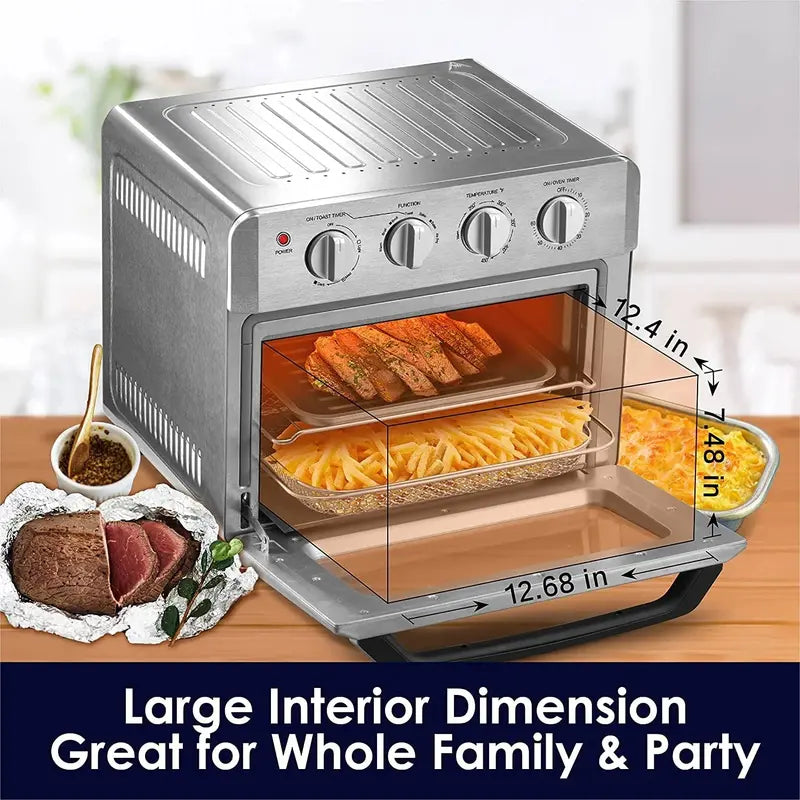AUMATE Countertop Convection Oven Compact 6-in-1 Air Fryer & Baking Oven