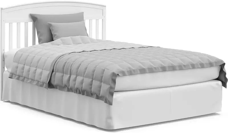 Convertible 5-in-1 Baby Bed in White GreenGuard Gold Certified with Built-In Storage, Adapts to Toddler, Day & Full-Size Beds