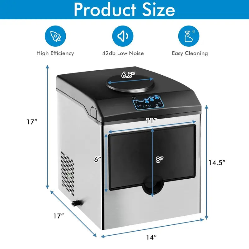 Dual-Function Countertop Ice Maker & Water Cooler 48 lbs/24 Hours with Small/Medium/Large Ice Options