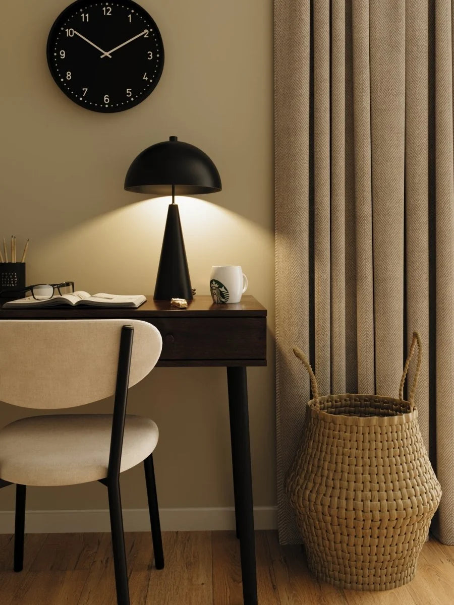 Lampe champignon poser en m tal noir Monet