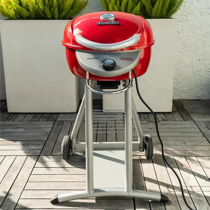 Compact Red Electric Grill for Indoor and Outdoor Cooking
