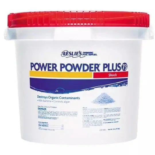 Power Powder Plus 73% Calcium Hypochlorite Pool Shock 25 lb Granular Chlorine for Rapid Sanitization and Oxidation