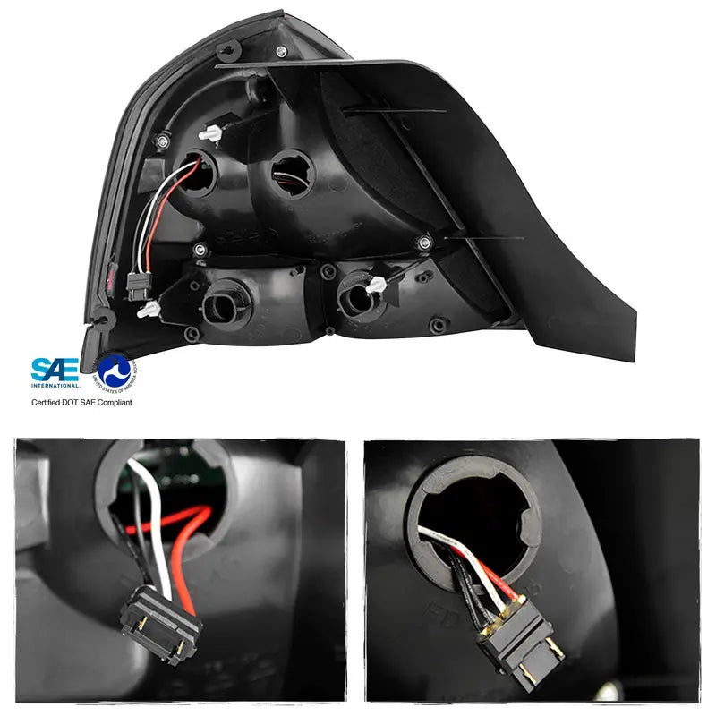 For 1998-2011 Ford Crown Victoria Smoked Headlights + LED Tail Brake Lamp Pair
