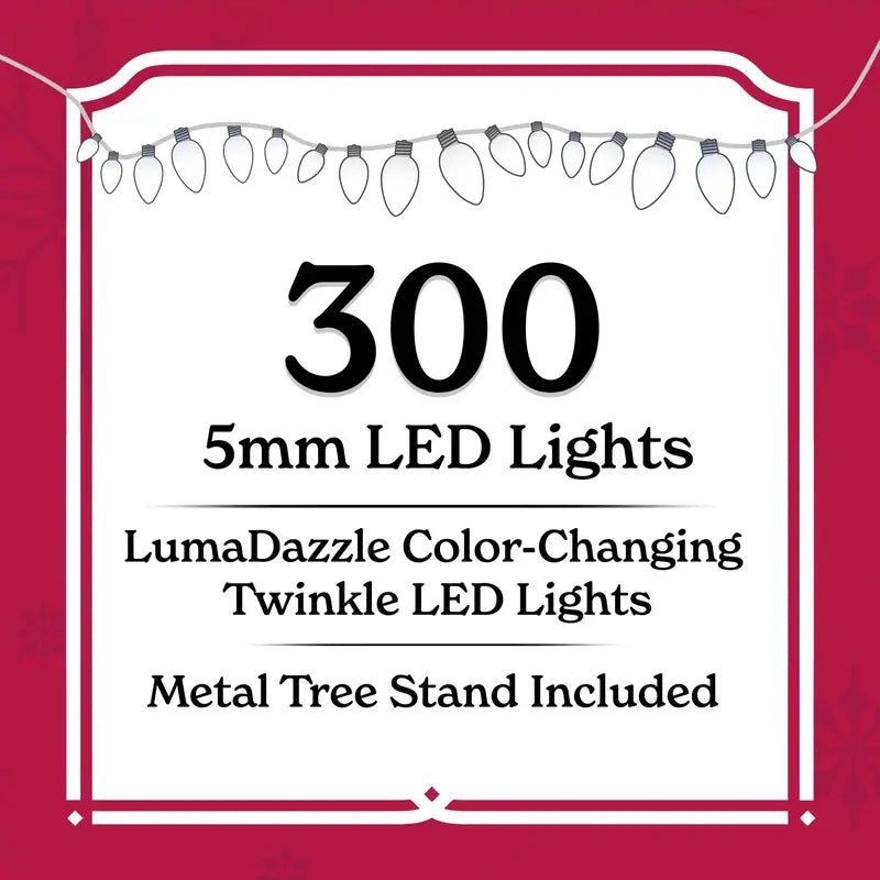6.5′ Pre-Lit Windham Spruce Artificial Christmas Tree, 936 Tips, Green LED Lights