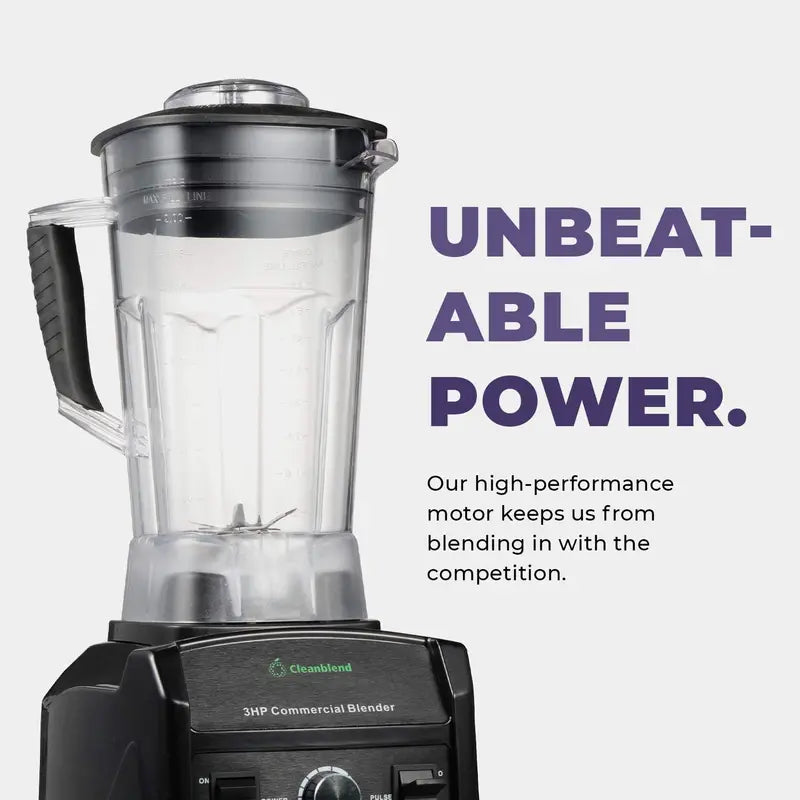 Cleanblend Commercial Blender High-Performance Countertop Unit with 5-Year Full Warranty