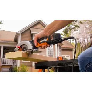 Worx WorxSaw WX439L 4.5 Amp Compact Circular Saw, 4-1/2″ Blade, One-Hand Operation