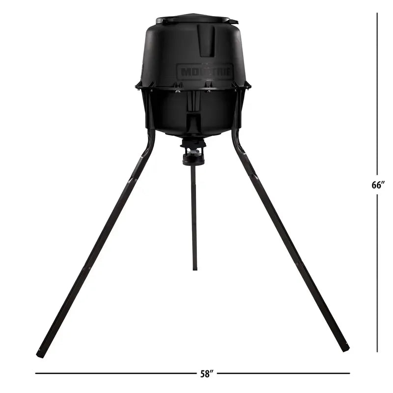 Moultrie 30-Gallon Deer Feeder Tripod with Quick-Lock, Digital Timer & Metal Spinner Plate