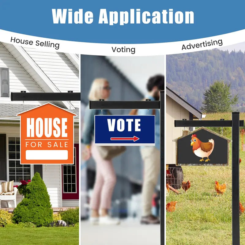 Heavy-Duty Vinyl Real Estate Sign Post 4″×4″×72″ Realtor Stake with Flat Cap for Yard Signs