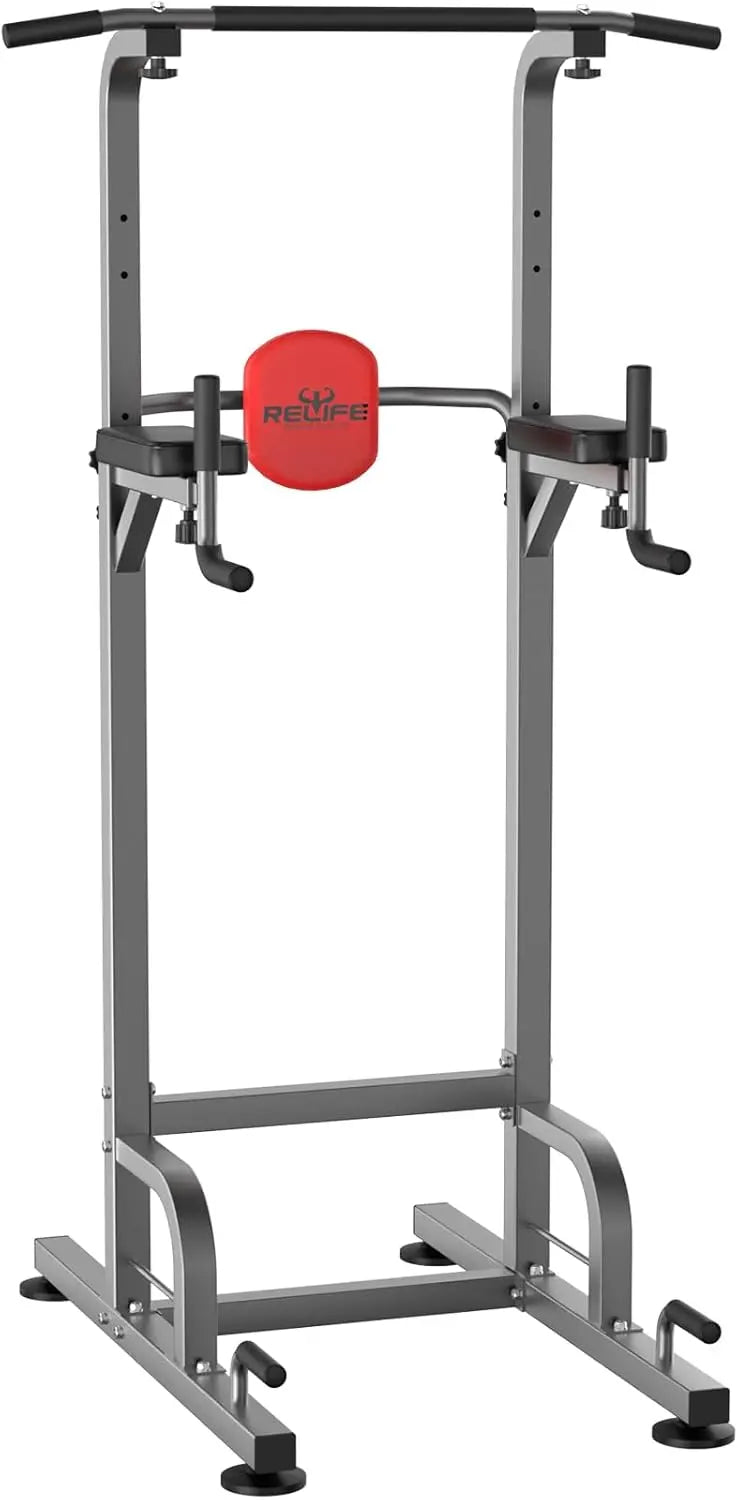 RELIFE Power Tower Pull-Up, Dip & Push-Up Station for Total-Body Calisthenics