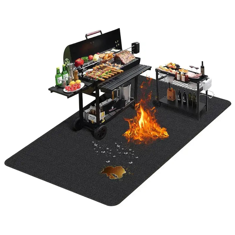 90×52 Inch Grill Mat Fireproof & Waterproof Under-Grill Protection
