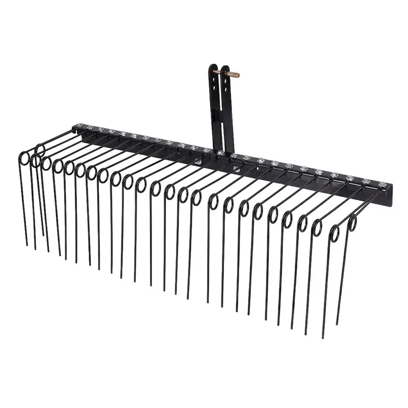 60-Inch Tow-Behind Pine Straw Rake with 26 Steel Coil Tines for Landscaping and Leaf Cleanup
