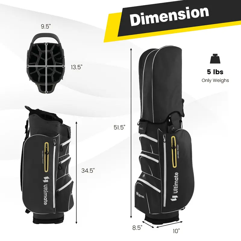 15-Way Golf Cart Bag with Full-Length Club Dividers