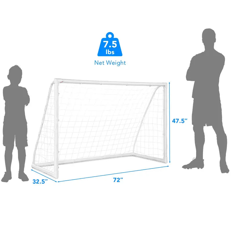 6′ x 4′ Portable Soccer Goal Durable PVC-Framed Practice Net for Backyard or Field