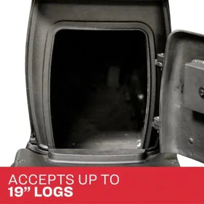 Logwood EPA-Exempt Cast Iron Wood Stove 900 Sq. Ft. Heating Capacity, Efficient & Durable Design