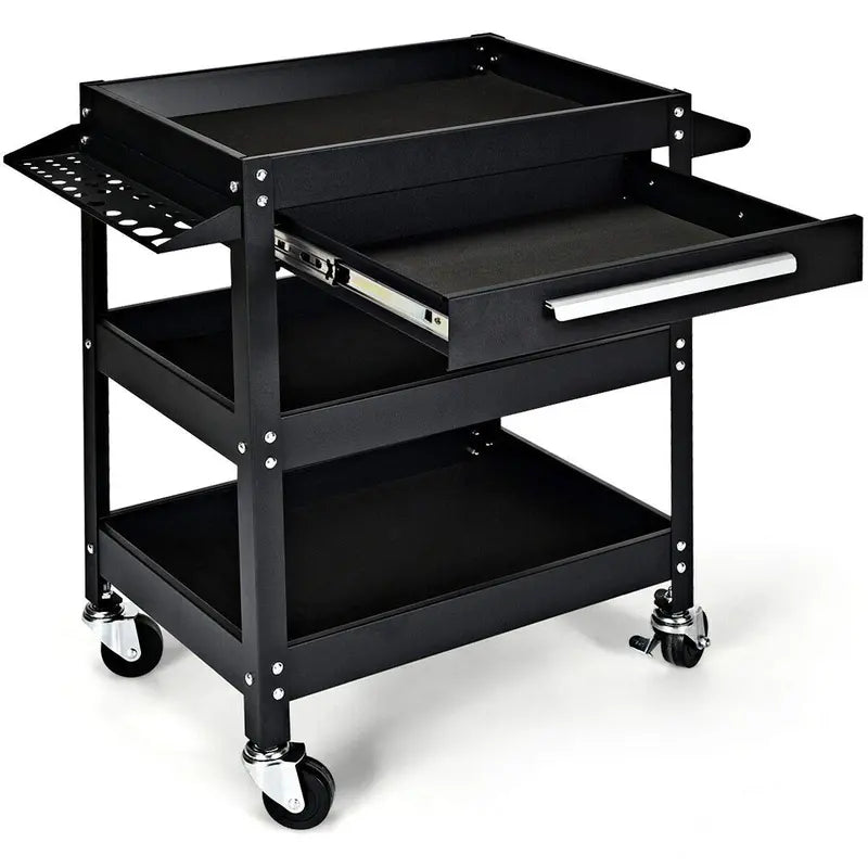 Heavy-Duty Rolling Tool Cart 330-LB Capacity 3-Tier Mobile Workshop Organizer