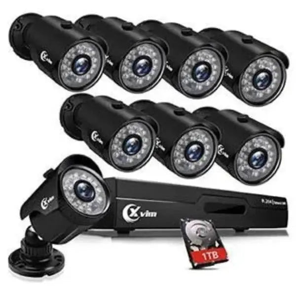 XVIM 8-Channel 1080p CCTV Security System Preloaded 1TB DVR + 8 Outdoor HD Cameras
