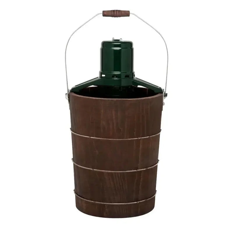 6-Quart Green & Brown Electric Ice Cream Maker Compact Home Churn Appliance