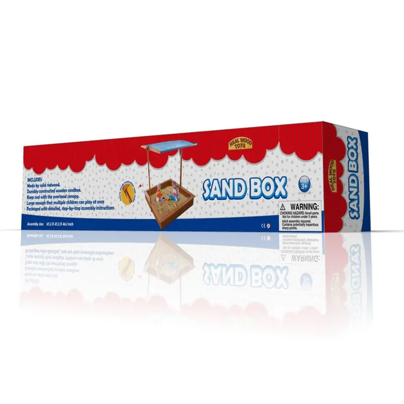 Homeware Red Hemlock Sand Box with Canopy Ages 3 Years and up