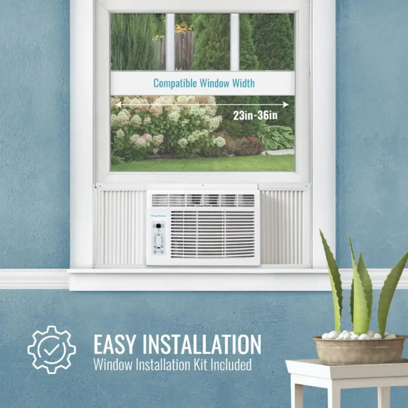 5000 BTU Quiet Window Air Conditioner with Dehumidifier and Remote Ideal for Small Rooms up to 150 Sq Ft