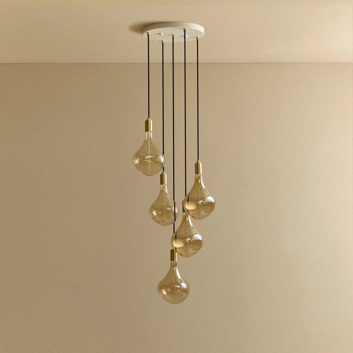 Five Pendant in Brass + Voronoi II
