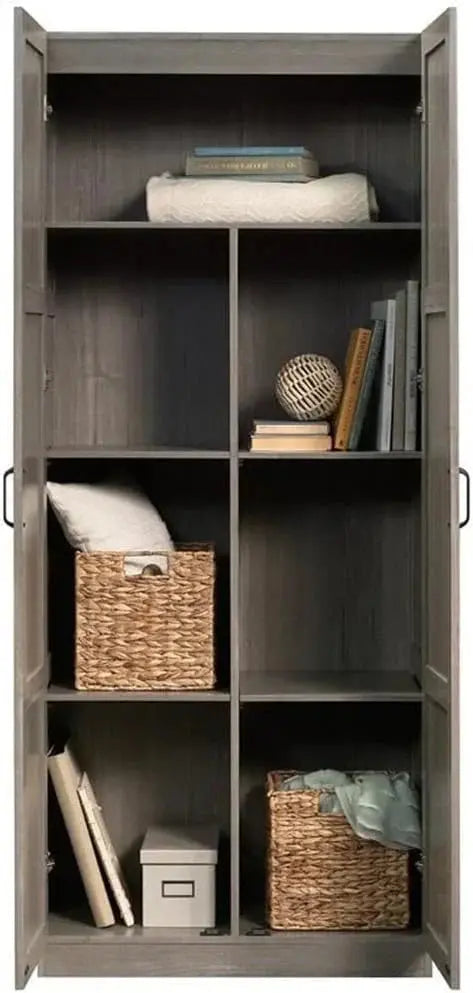 White Freestanding Pantry Cabinet with Adjustable Shelves