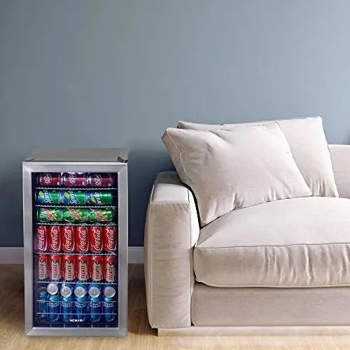 Freestanding Beverage Refrigerator 126-Can Capacity, Glass Door with Right-Swing Hinge