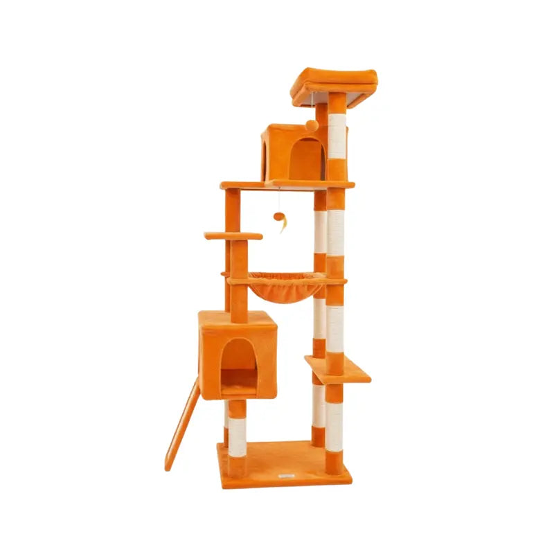 70-Inch Multi-Level Cat Tree with Hammock, Condo, and Scratching Posts