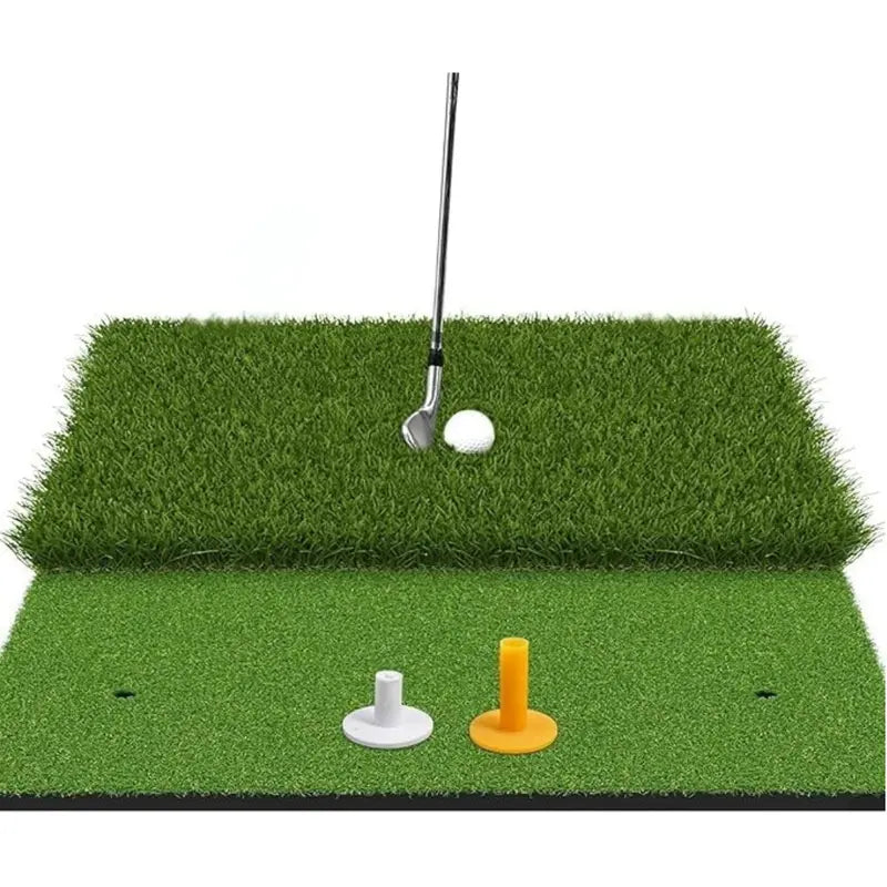 Dual-Surface Foldable Golf Practice Mat Indoor/Outdoor Turf for Drills and Short Game