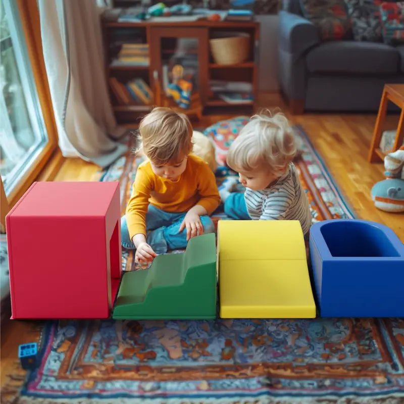 JMPU PU Leather Toddler Climbing Toys Foam Blocks for Ages 1-3, Soft Indoor Playset, Waterproof & Safe