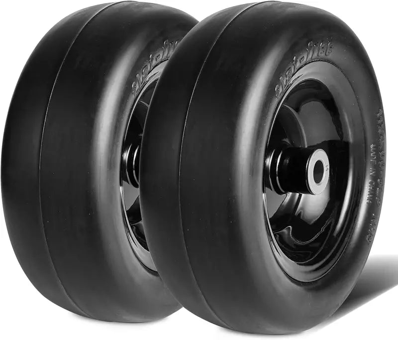 15×6-6″ Lawn Tractor Tires 2-Pack Turf Pneumatic Tire & Wheel Assemblies with Hub Adapters for Riding Mowers
