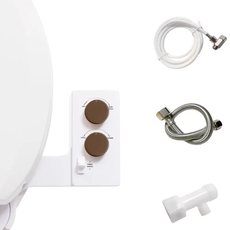 Non-Electric Bidet Seat Attachment Manual Water Pressure Control, No Installation Tools Required