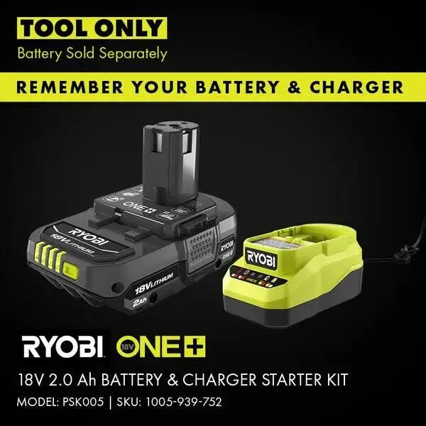 RYOBI ONE+ 18V Cordless Combo Kit High-Pressure Inflator and Bright LED Work Light
