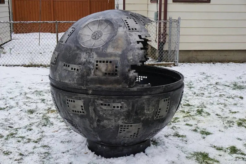 5-Foot Star WarsInspired Death Star Fire Pit Powder-Coated Steel Outdoor Heater